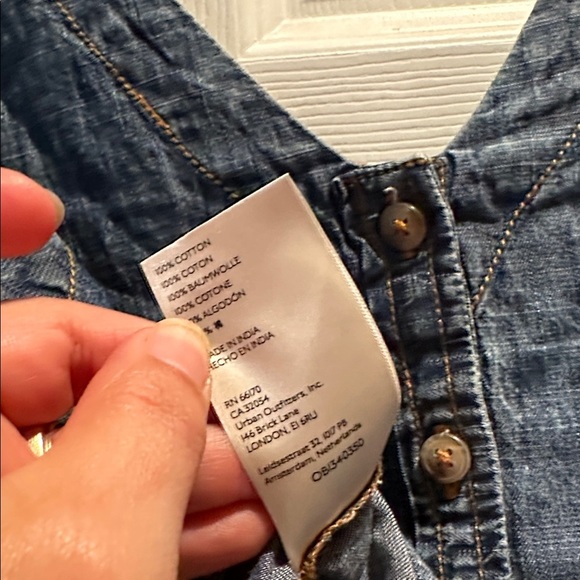 Anthropologie Pilcro Denim Tie Strap Swing Tank Top 4 Button Back Boho - Picture 9 of 9